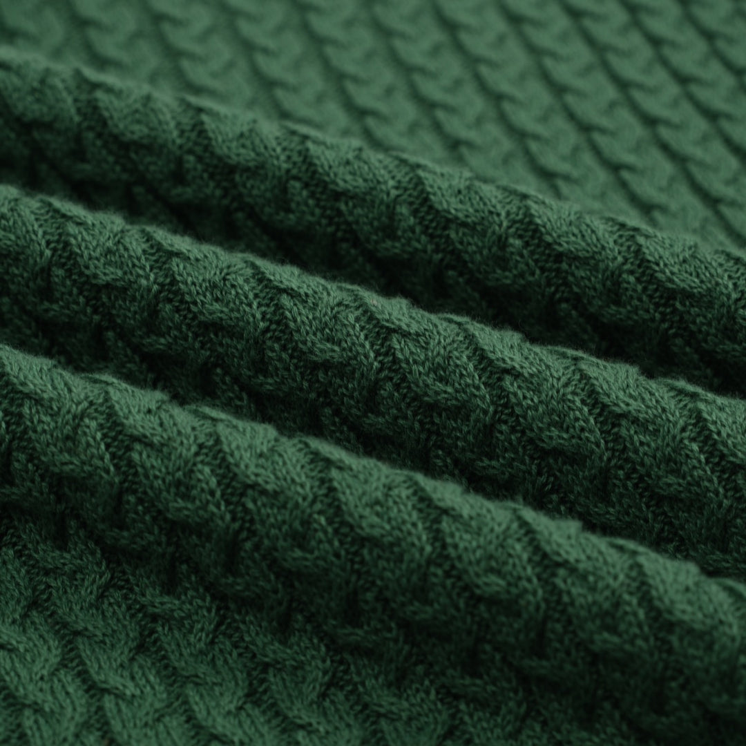 Women's green vintage collegiate style knitted V-neck polo