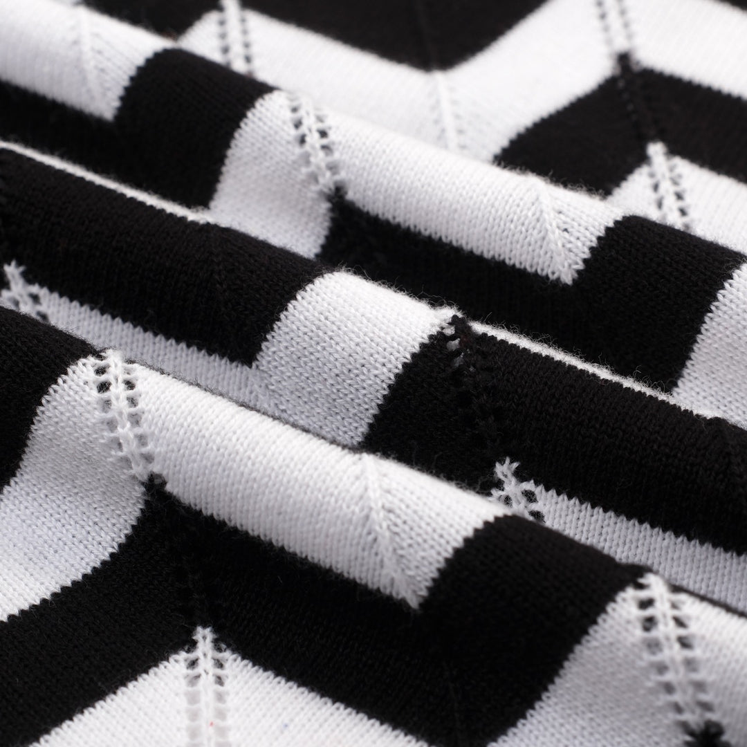 Zwart vintage preppy T-shirt met vijf minuten mouw voor dames