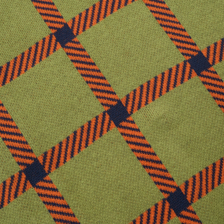 Groen geruit vintage gebreid damesvest - cropped lengte