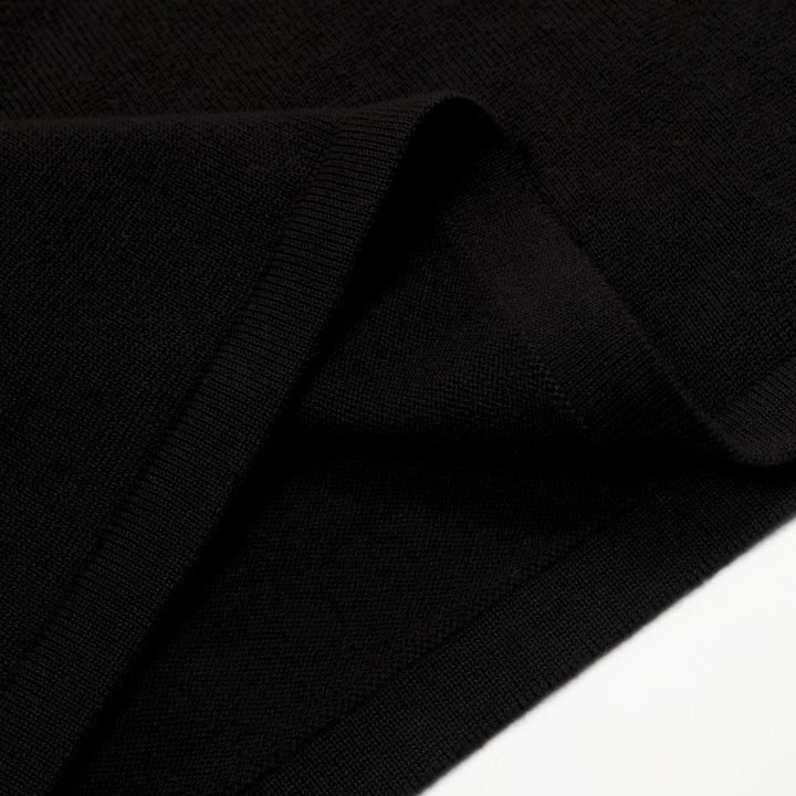 Women's black vintage striped jacquard knit vest skirt suit