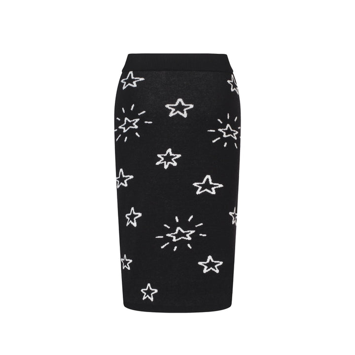 Women's black planet Jacquard vintage vest skirt suit