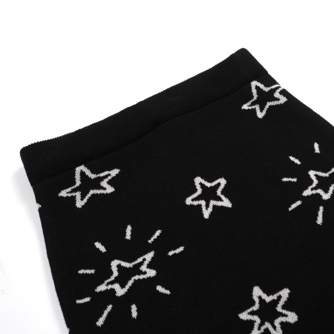 Women's black planet Jacquard vintage vest skirt suit
