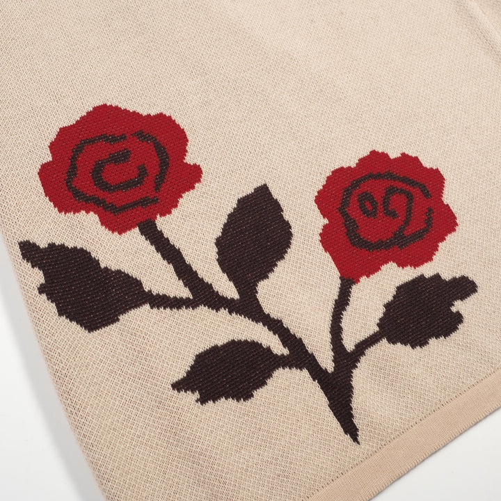 Women's khaki rose Jacquard vintage vest skirt suit