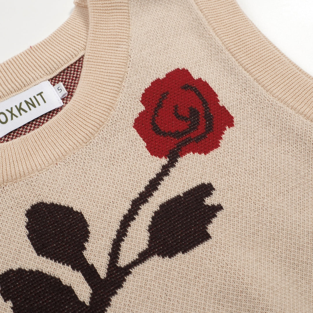 Women's khaki rose Jacquard vintage vest skirt suit