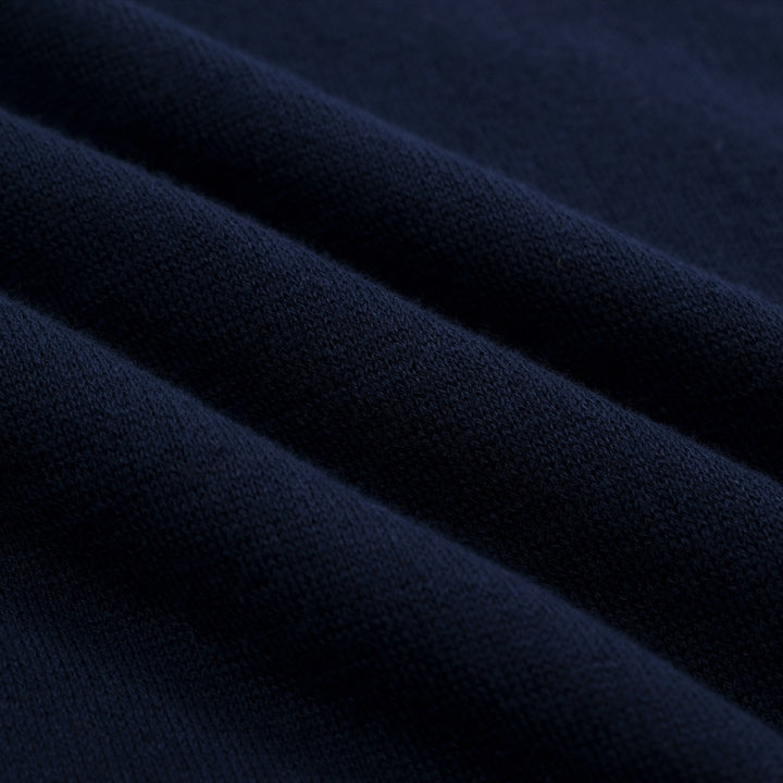 Mørkeblå vintage bee kortærmet strik poloshirt til mænd