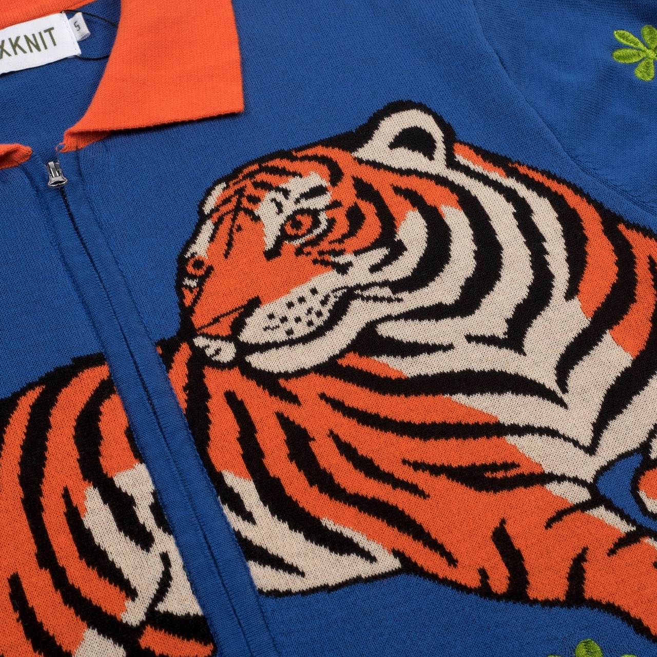 Men's Blue Vintage Animal Jacquard Knitted Cardigan – OXKnit
