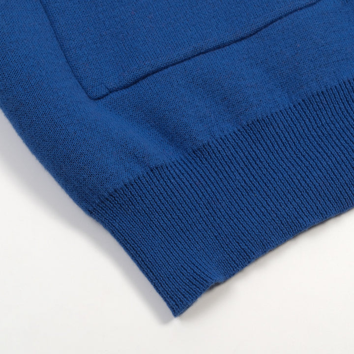 Men's Blue Vintage Animal Jacquard Knitted Cardigan