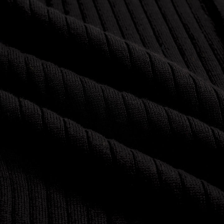 Brodert strikket cardigan for menn med svart stripete kokosnøtttre