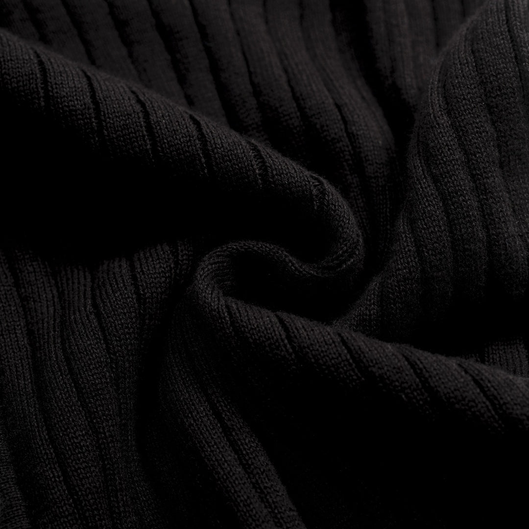 Brodert strikket cardigan for menn med svart stripete kokosnøtttre