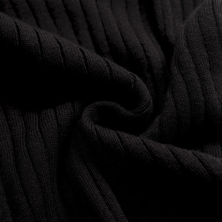 Brodert strikket cardigan for menn med svart stripete kokosnøtttre