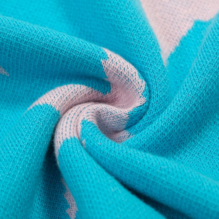Cerulean Vintage Star Art Jacquard Pikétröja för män