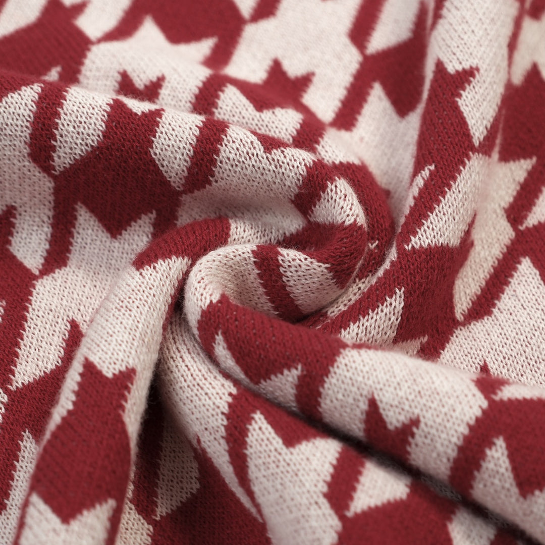 Polo en maille rouge vintage pour homme avec broderie artistique de cœur