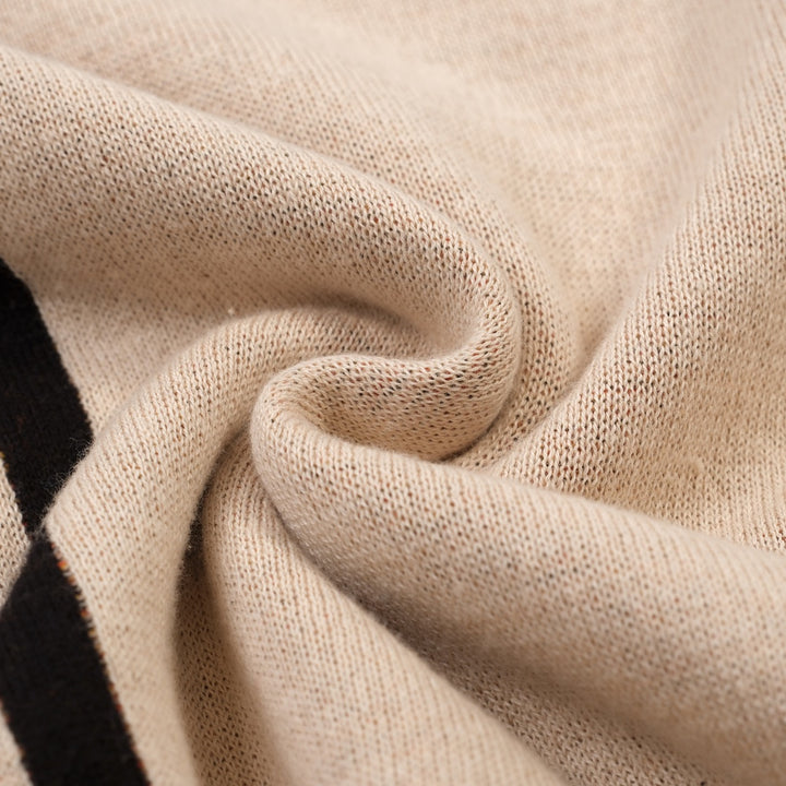 Polo Maglia Knit Uomo Albicocca Retro Geometrica Jacquard