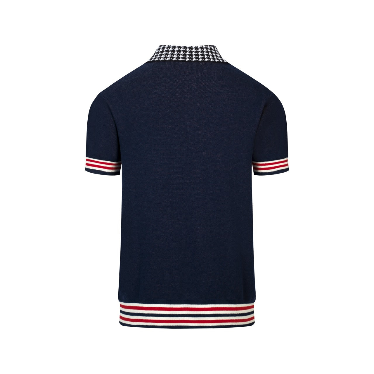 Men's Vintage Rose Houndstooth Art Jacquard Polo Knit Shirt – OXKnit