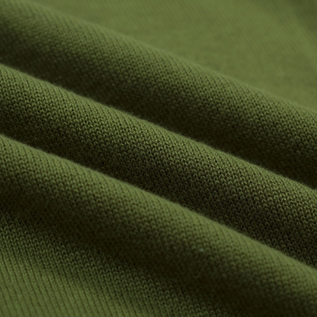 Men's Green Vintage 1970s Fashion Design Jacquard Polo Knit Shirt