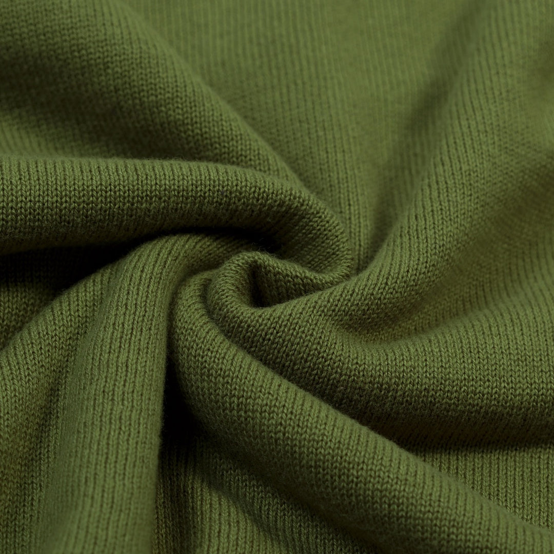 Men's Green Vintage 1970s Fashion Design Jacquard Polo Knit Shirt