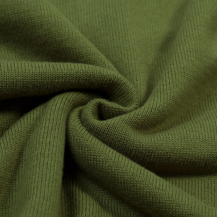 Men's Green Vintage 1970s Fashion Design Jacquard Polo Knit Shirt