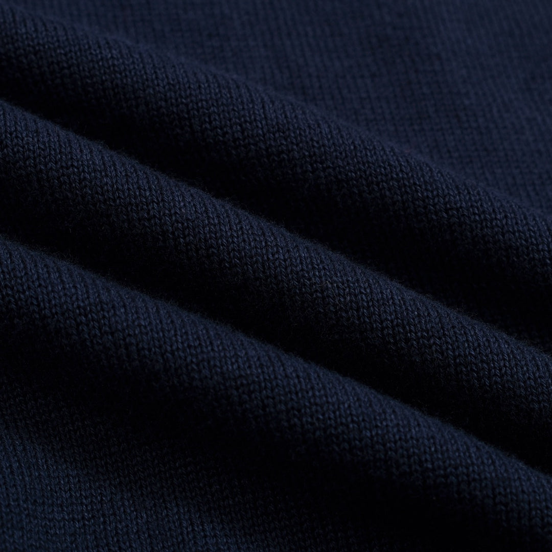 Ανδρική Σκούρα Μπλε Πλεκτή Ζακέτα με Κεντημένο Vintage Πλανήτη