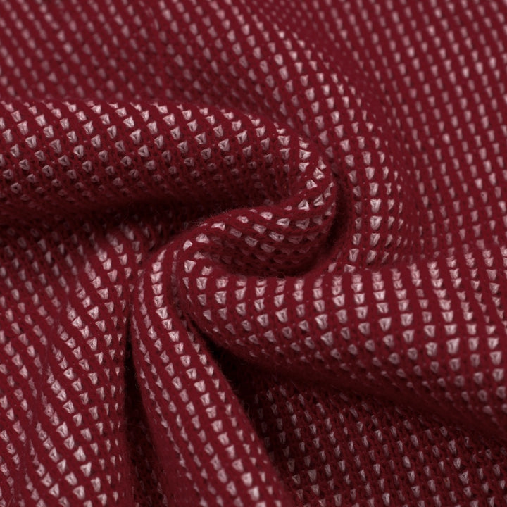 T-shirt Femme Rouge Rétro à Carreaux en Jacquard Artistique