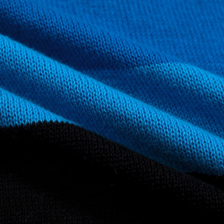 Men's Blue Vintage Striped Jacquard Polo Knit Shirt