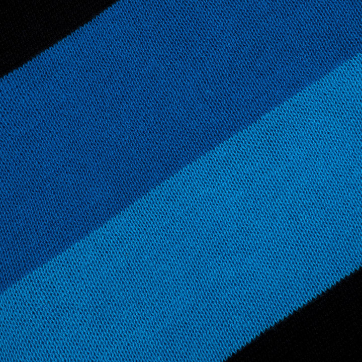 Men's Blue Vintage Striped Jacquard Polo Knit Shirt