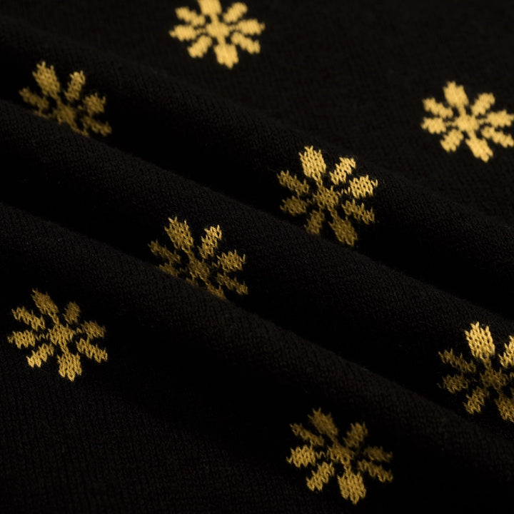 Heren Zwarte Vintage Gebloemde Jacquard Gebreide Polo