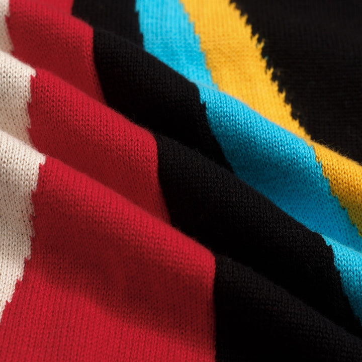 Heren Zwart Klassiek Retro Vliegtuig Borduurwerk Gebreid T-Shirt