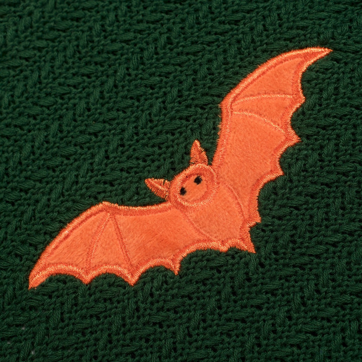 Heren Groene Retro Minimalistische Polo Gebreide Shirt met Vleermuis Borduursel