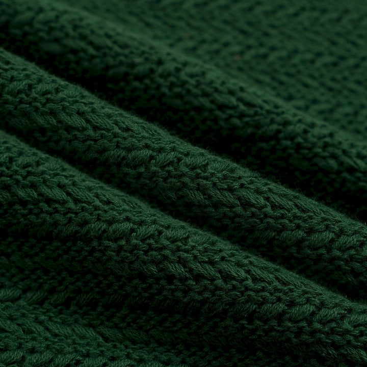 Heren Groene Retro Minimalistische Polo Gebreide Shirt met Vleermuis Borduursel