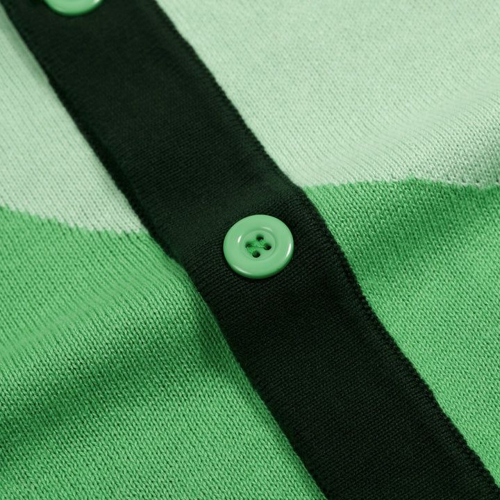 Groen Retro Klassiek Art Jacquard Gebreid Vest voor Heren