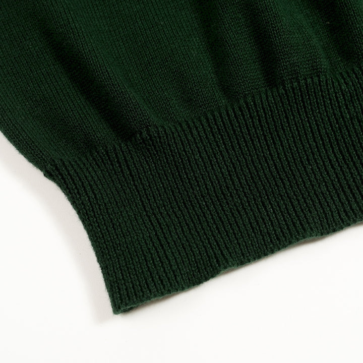 Groen Retro Klassiek Art Jacquard Gebreid Vest voor Heren