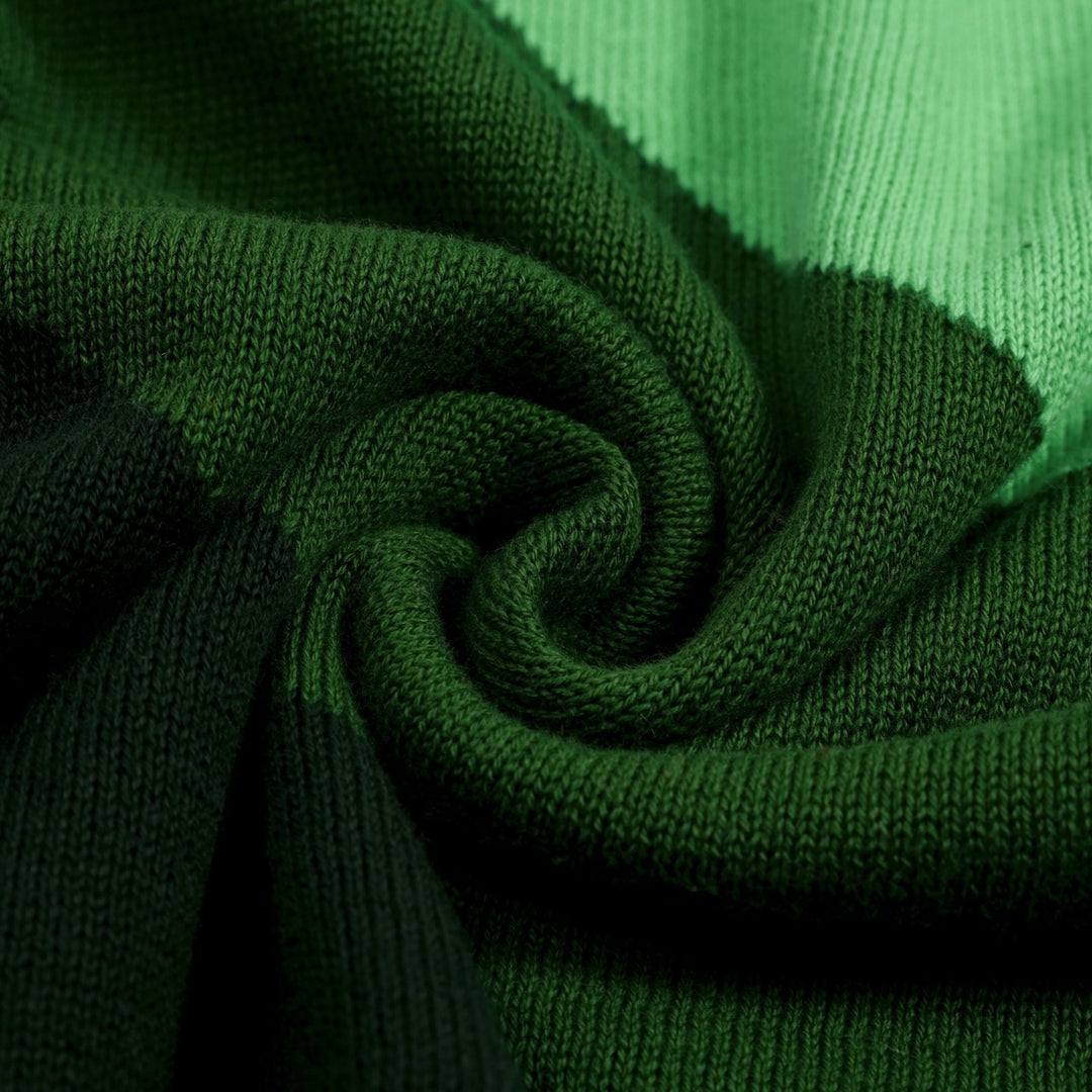 Groen Retro Klassiek Art Jacquard Gebreid Vest voor Heren