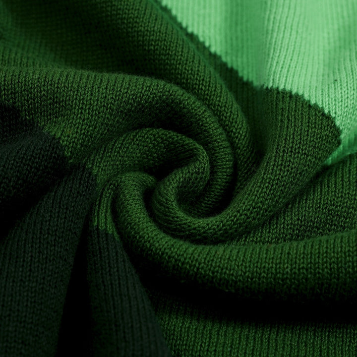Groen Retro Klassiek Art Jacquard Gebreid Vest voor Heren