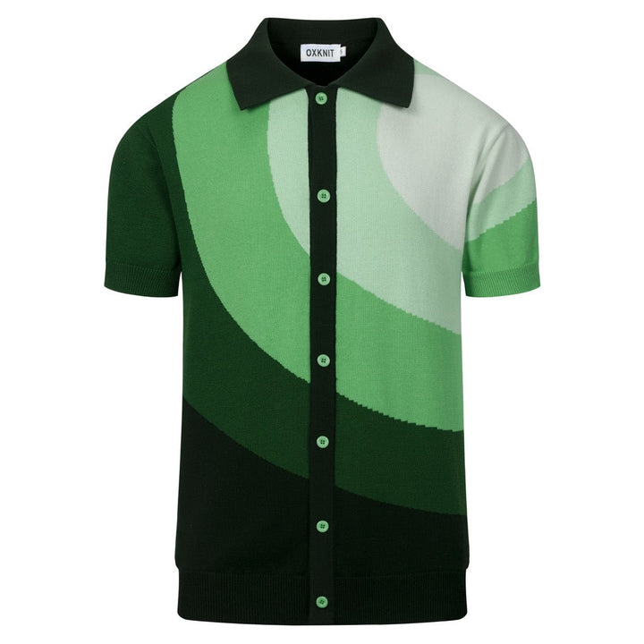 Groen Retro Klassiek Art Jacquard Gebreid Vest voor Heren