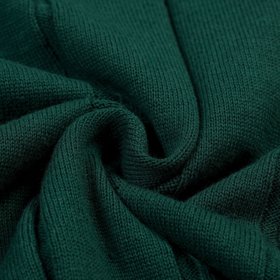 Men's Green Vintage Leopard Print Jacquard Polo Knit Shirt