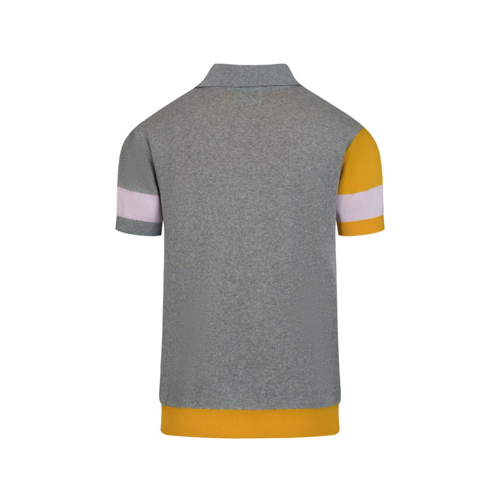 Men's Multi-Color Retro Art Design Jacquard Polo Knit Shirt