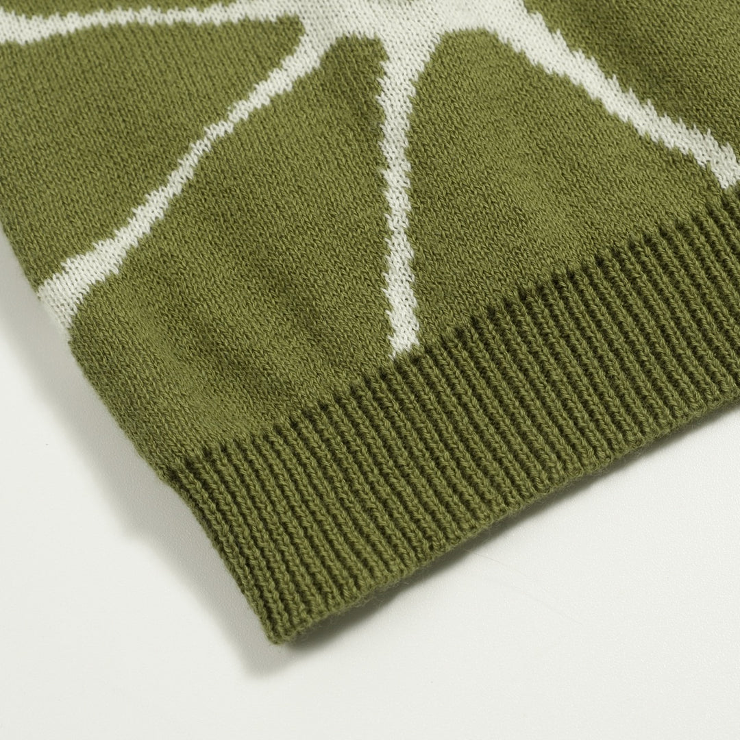 Dame Grøn Vintage Blomstret Halterneck Strikvest