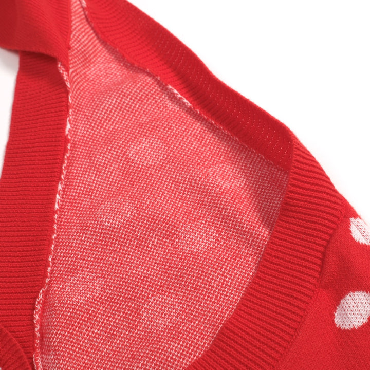 Women's Red Retro Polka Dot Style Halter Knit Vest
