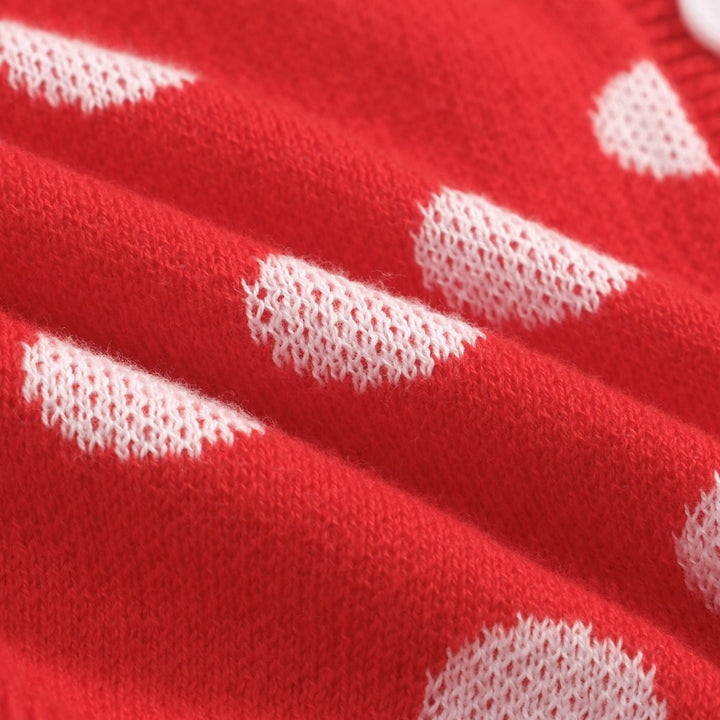 Women's Red Retro Polka Dot Style Halter Knit Vest