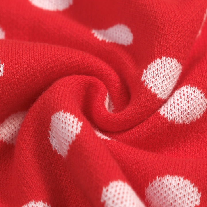 Women's Red Retro Polka Dot Style Halter Knit Vest