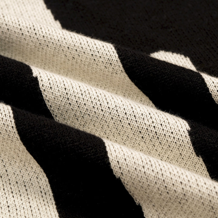 Camisa tipo polo de punto jacquard clásica retro de arte negro para hombre