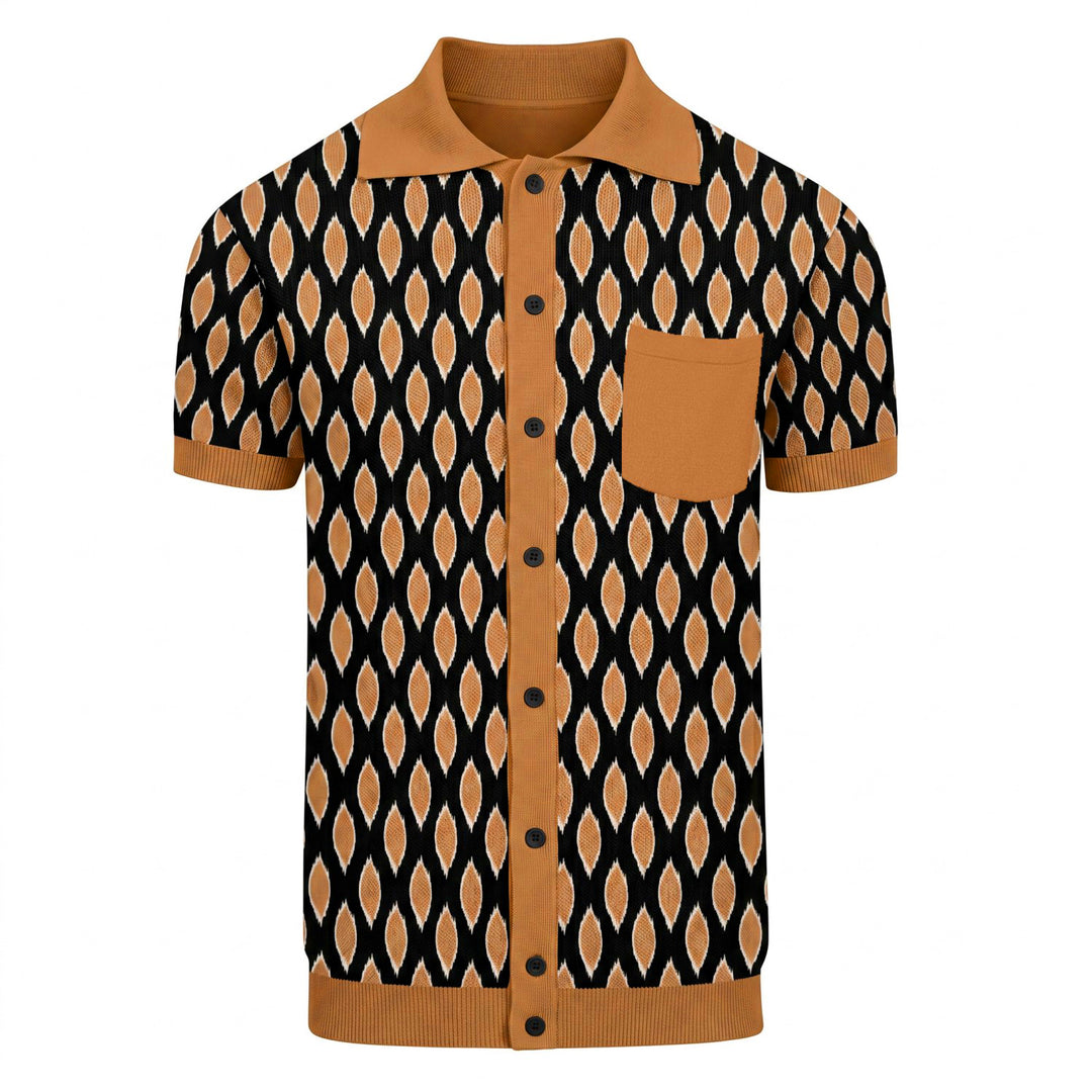 Svart retro modekonstdesign stickad cardigan för män