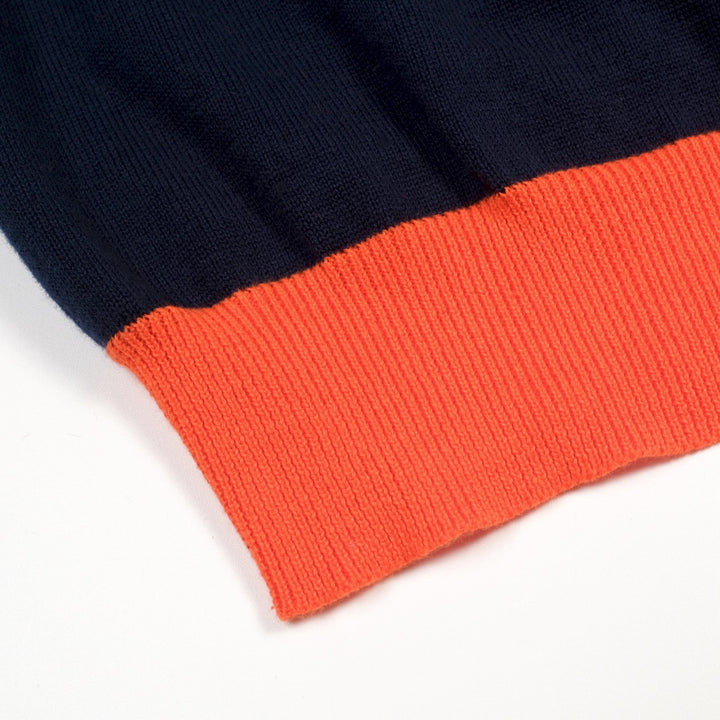 Women's Dark Blue Vintage Duck Jacquard Polo Knit T-shirt - Designed by Tala Hunt