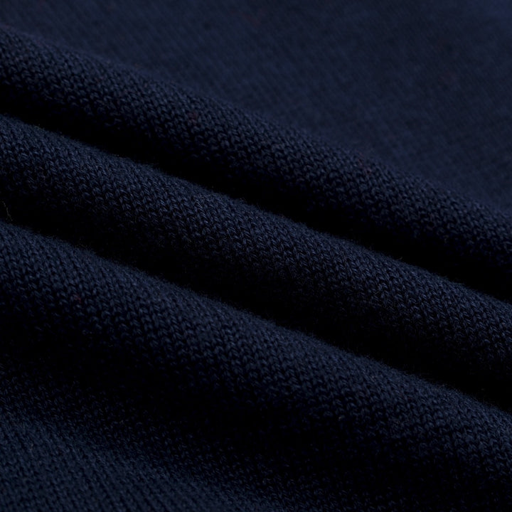 Women's Dark Blue Vintage Duck Jacquard Polo Knit T-shirt - Designed by Tala Hunt