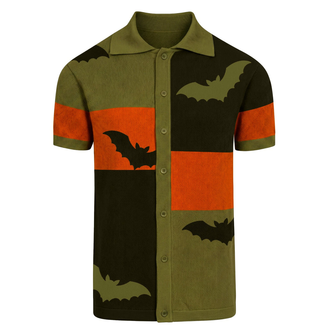 Svart retro modekonstdesign stickad cardigan för män