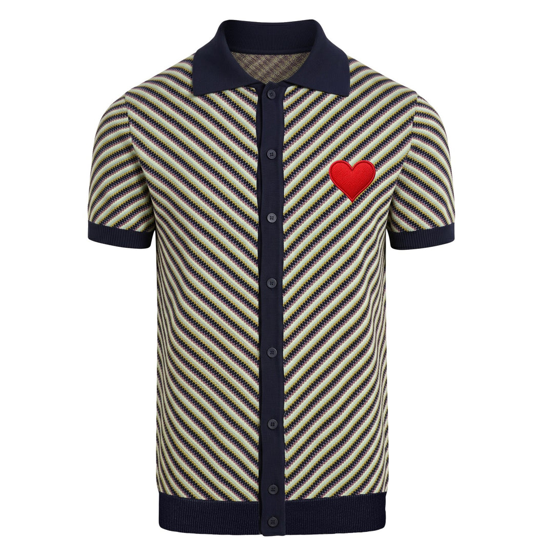 Svart retro modekonstdesign stickad cardigan för män