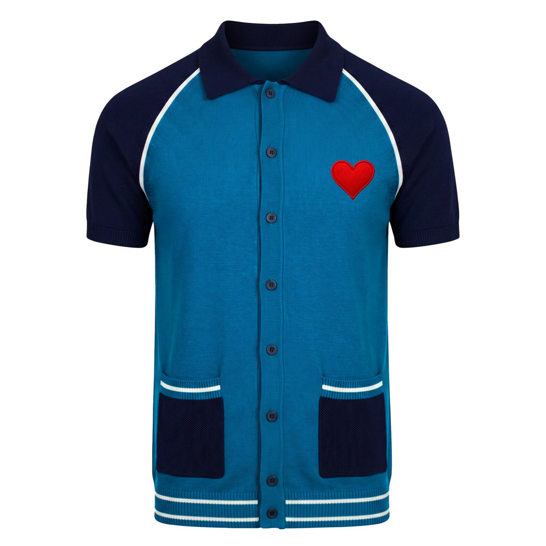 Svart retro modekonstdesign stickad cardigan för män