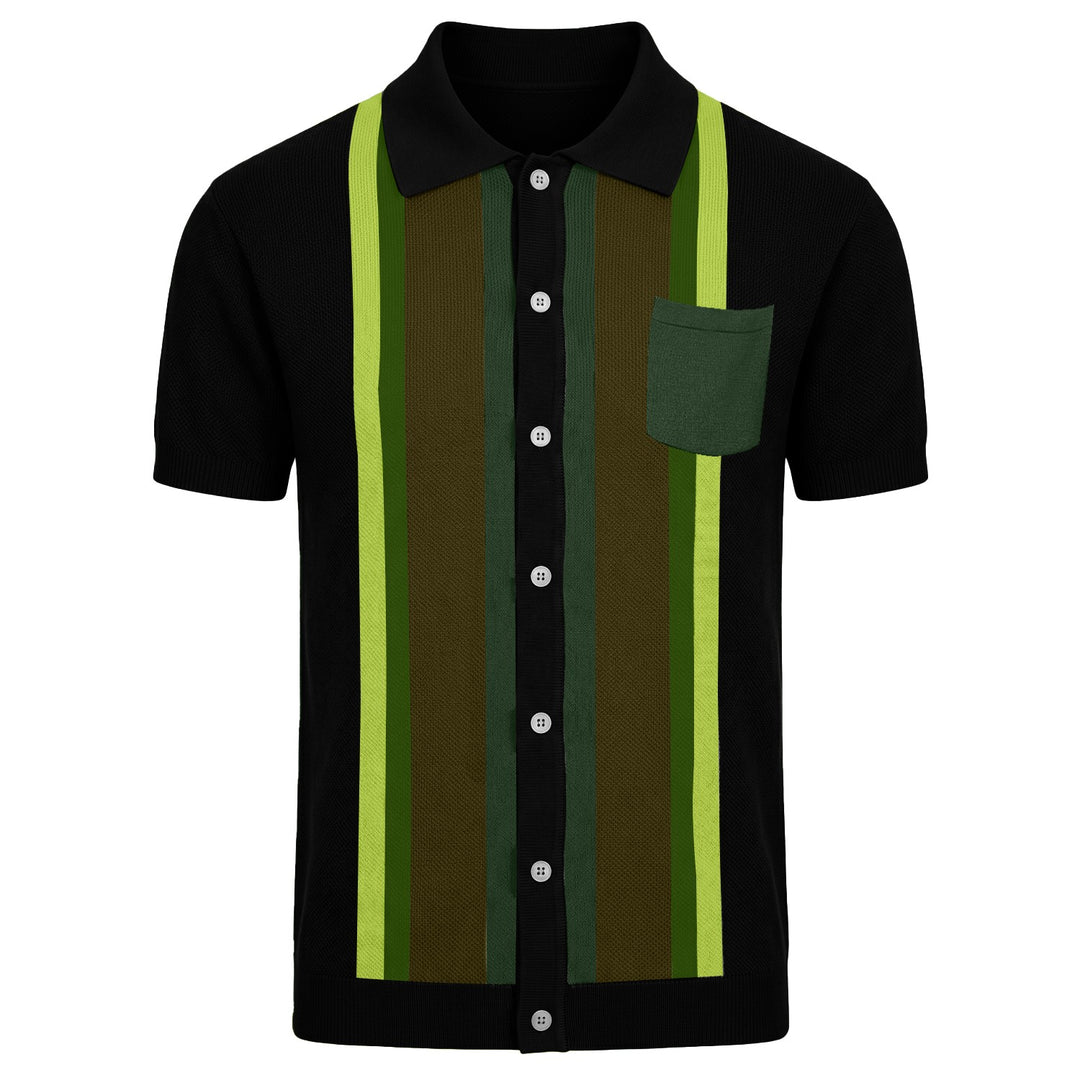 Svart retro modekonstdesign stickad cardigan för män