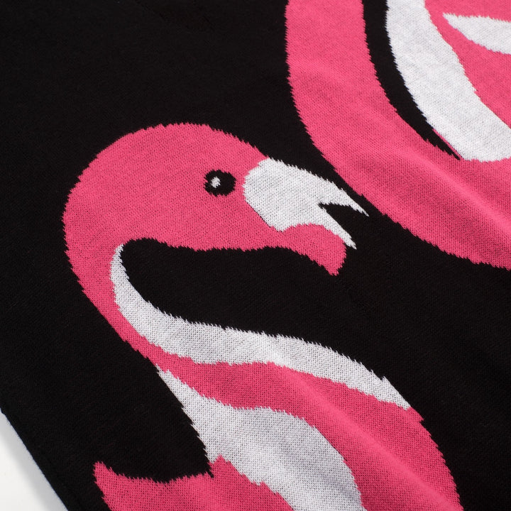 Women's Black Vintage Animal Jacquard Knit T-Shirt