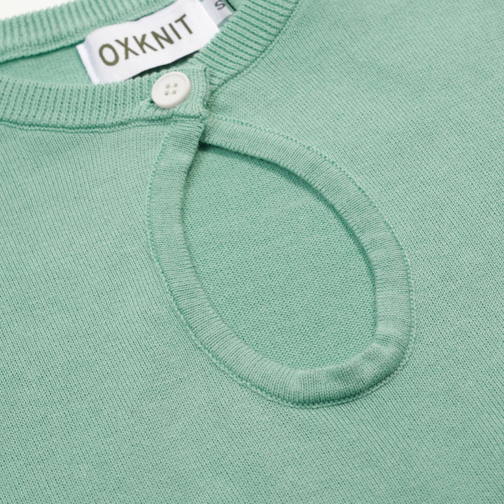 Women's Mint Green Vintage Dessert Embroidery Knit T-Shirt